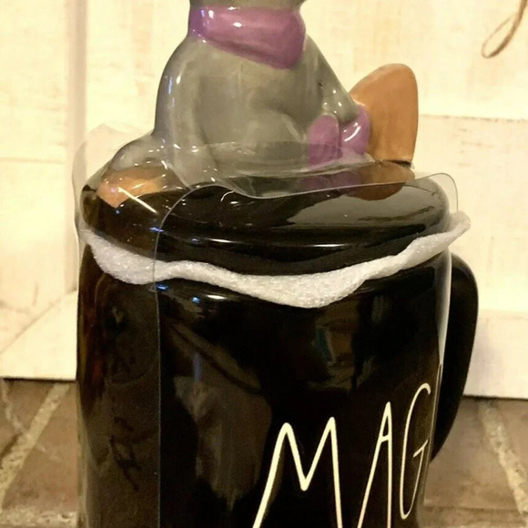 Rae Dunn 2pc MAGIC Halloween Tea Cup & Cat Lid Set - Picture 2 of 4